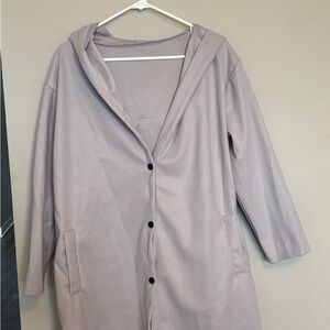 Elegant Gray Hooded Women's Jacket